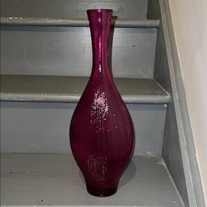 Decorative Tall Purple Glass Vase - Elegant Accent Piece